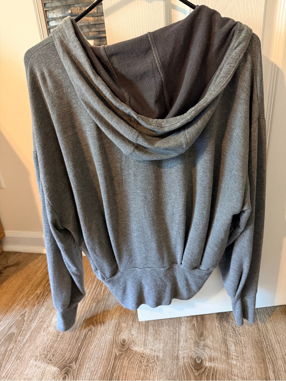 Athleta Heather Gray Hooded Pullover Sweatshirt
